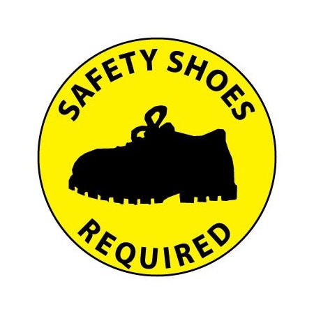 National Marker Co Walk On Floor Sign - Safety Shoes Required WFS32